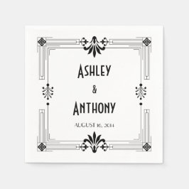 Guardanapo De Papel Art Deco Roaring 20s Noiva Casamento