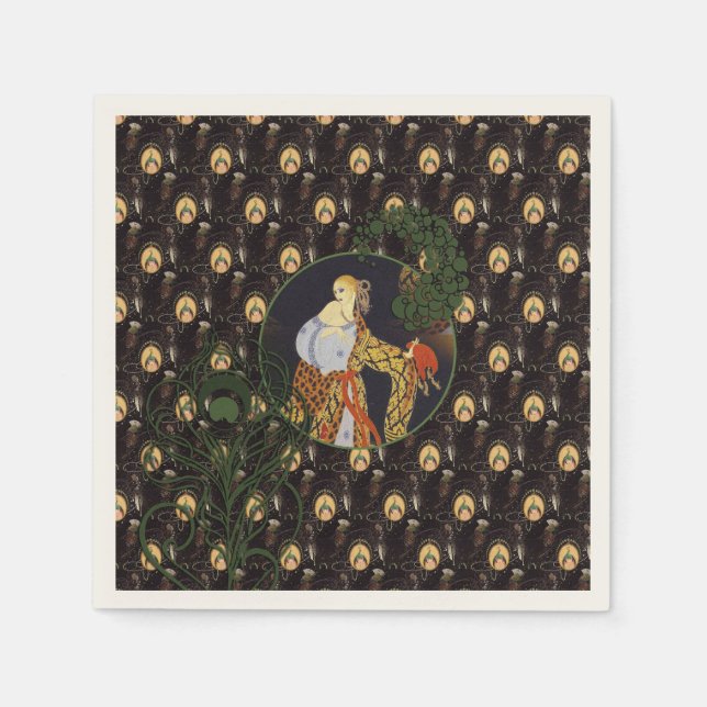 Guardanapo De Papel Art Deco Senhoras Cocktail Paper Napkins (Frente)