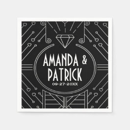 Guardanapo De Papel Art Deco Vintage Black and Silver Wedkins