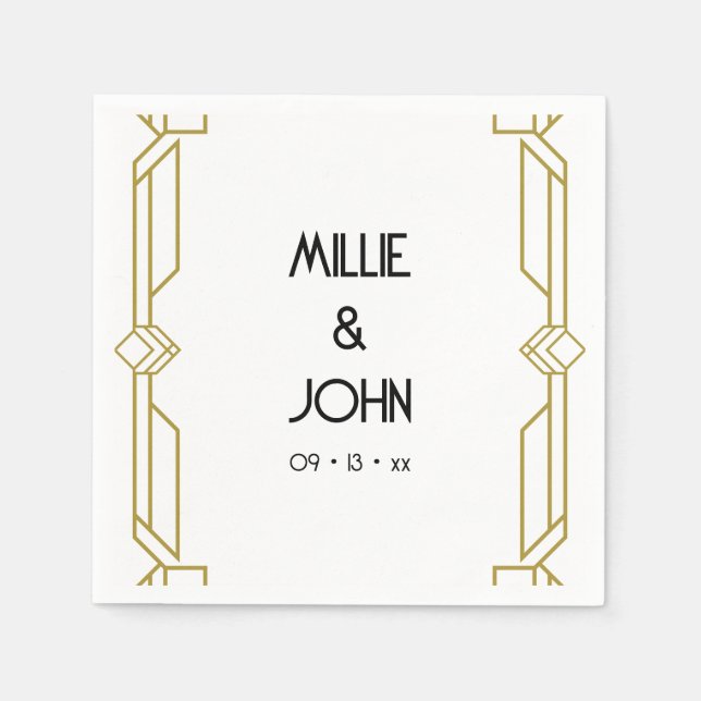 Guardanapo De Papel Art Deco Wedding (Frente)
