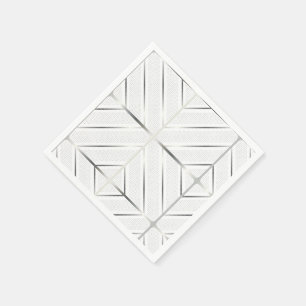 Guardanapo De Papel Arte à moda branca do teste padrão geométrico d