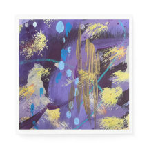 Arte abstrata azul, roxo e dourado enérgico
