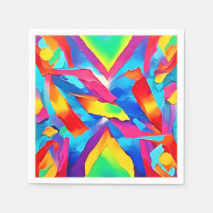 Guardanapo De Papel Arte Abstrato de Expressão Colorida