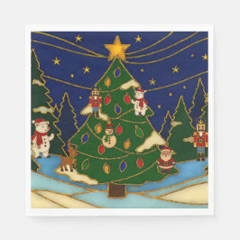 Guardanapo De Papel Arte Cloisonne Floresta Caprichosa Natal Clássico