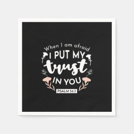 Guardanapo De Papel Arte Cristã Floral Escura - Salm 56:3