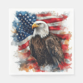 Guardanapo De Papel Arte da Bandeira Patriótica da Águia Americana