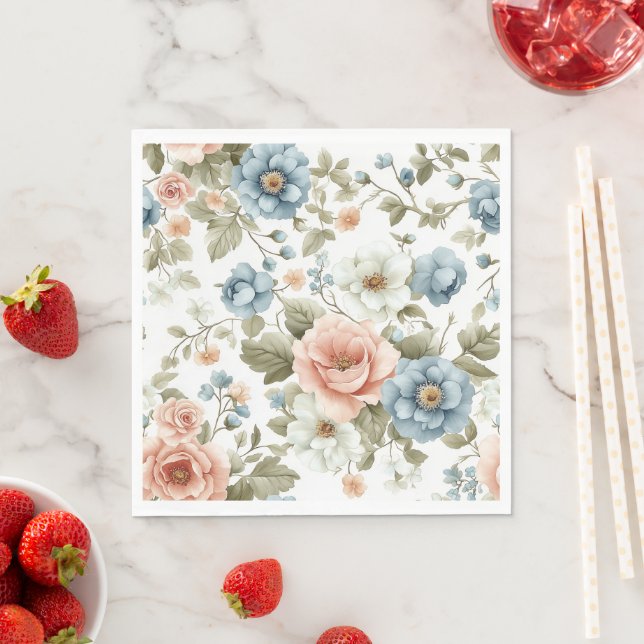 Guardanapo De Papel Arte da Flor Botânica de Pastel Molhada (Insitu)