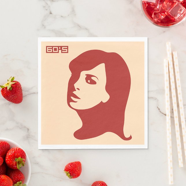 Guardanapo De Papel Arte da Ilustração Mundialista da Mulher Retroativ (Criador carregado)