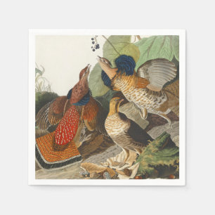 Guardanapo De Papel Arte da Natureza da Perdiz Rufa Vintage Audubon