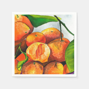 Guardanapo De Papel Arte de fruta de cor laranja mandarina