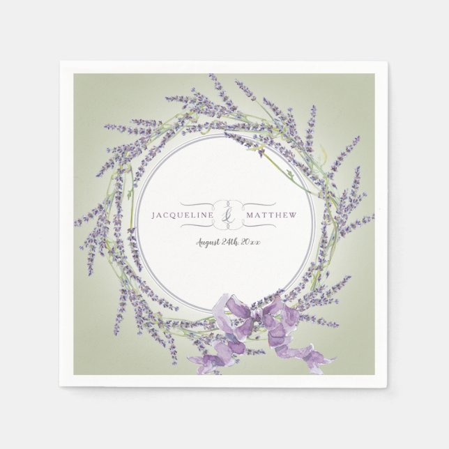 Guardanapo De Papel Arte de Lavanda por Aquarela do Decor de Partido P (Frente)