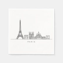 Arte de Linha Minimalista da Silhueta de Paris