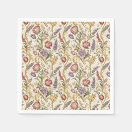 Guardanapo De Papel Arte de padrão de rolagem floral vintage francês o