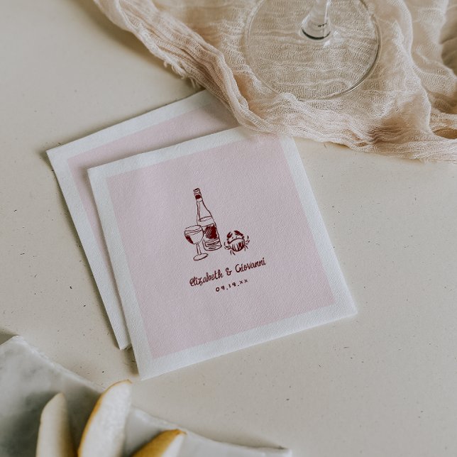 Guardanapo De Papel Arte de Portas Retro Whimsical | Casamento de Nápo (Criador carregado)