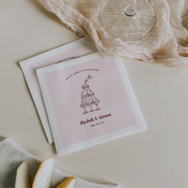 Guardanapo De Papel Arte de Portas Retro Whimsical | Casamento de Nápo (Criador carregado)