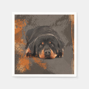 Guardanapo De Papel Arte de Rottweiler - de Metzgerhund Digital
