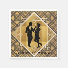 Guardanapo De Papel Arte Deco dos anos 20. Garçonne.