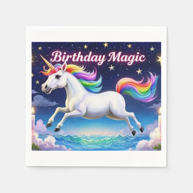 Guardanapo De Papel Arte do partido Birthday Magic poster Whimsical un (Frente)