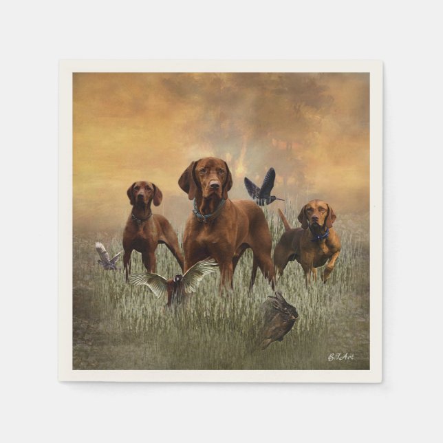 Guardanapo De Papel Arte do Vizsla Húngaro    (Frente)