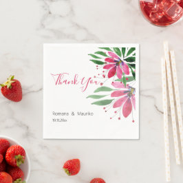 Guardanapo De Papel Arte em Aquarela de Lótus Rosa Romântico Fofo