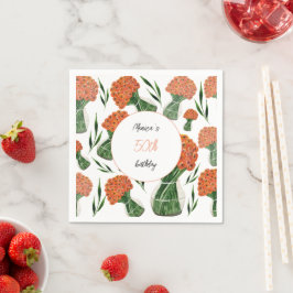 Guardanapo De Papel Arte em Aquarela de Ranunculus Italiano Personaliz