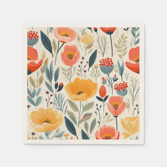 Guardanapo De Papel Arte Flor Colorida (Frente)