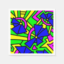 Guardanapo De Papel Arte Floral Azul Rabiscada