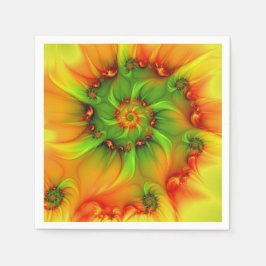 Guardanapo De Papel Arte Fractal Abstrato Colorida Psicodélica