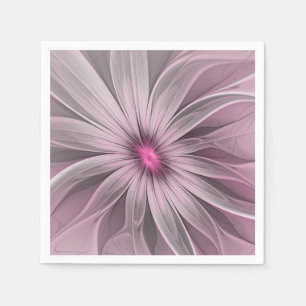 Guardanapo De Papel Arte Fractal Floral de Ameixa Abstrata Flor Fantas