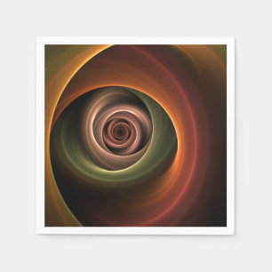 Guardanapo De Papel Arte fractal moderno em cores quentes abstratas em