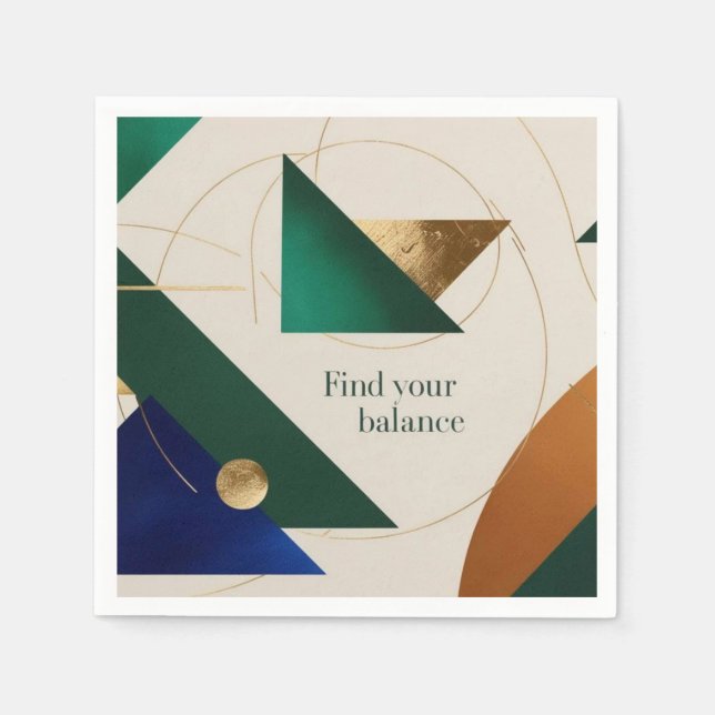 Guardanapo De Papel Arte Geométrica Abstrata Minimalista Moderna (Frente)