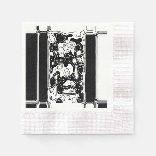Guardanapo De Papel Arte Geométrica Preta E Branca 1 (Frente)