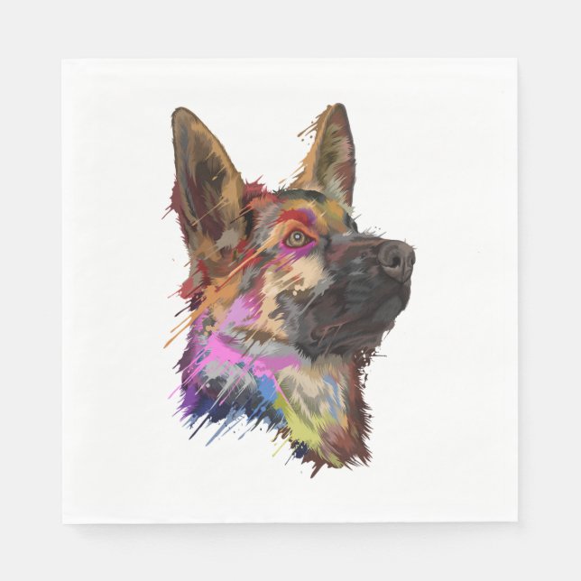Guardanapo De Papel Arte inicial do german shepherd (Frente)
