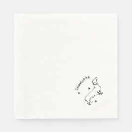 Guardanapo De Papel Arte Minimalista Dachshund - Seu Texto, Seu Estilo