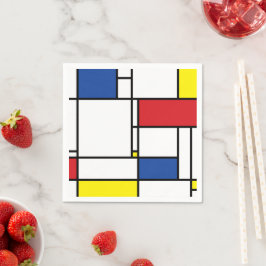 Guardanapo De Papel Arte Moderna De Stijl Geométrica Minimalista Mondr