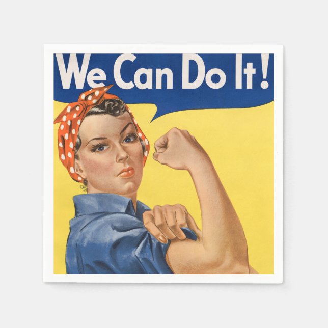 Guardanapo De Papel Arte Pop de Empoderamento Feminino Clássico (Frente)