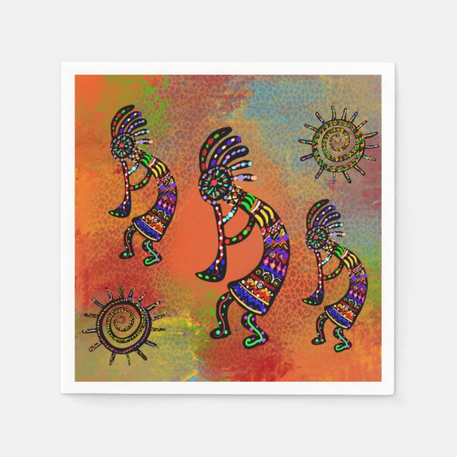 GUARDANAPO DE PAPEL ARTE SUDOESTE KOKOPELLI        (Frente)