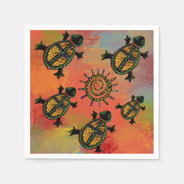 GUARDANAPO DE PAPEL ARTE TURTLE DO SUDESTE (Frente)