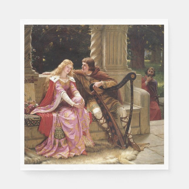 Guardanapo De Papel Arte venenosa de Tristan e Isolde (Romance Medieva (Frente)