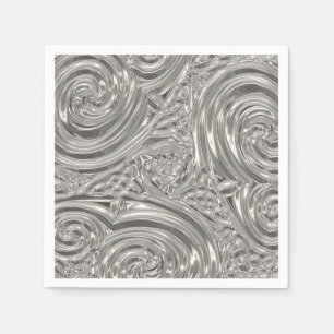 Guardanapo De Papel Arte vitoriana elegante prateada nouveau