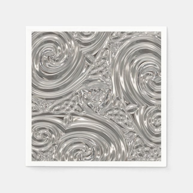 Guardanapo De Papel Arte vitoriana elegante prateada nouveau (Frente)