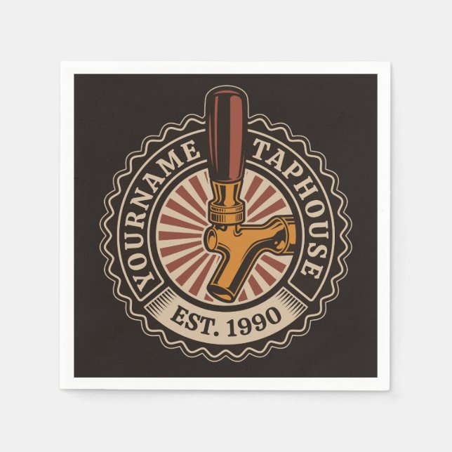 Guardanapo De Papel Artesanato DE NOME Personalizado Bar de cervejaria (Frente)