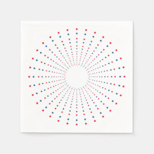 Guardanapo De Papel Artilharia azul-vermelha patriótica festiva