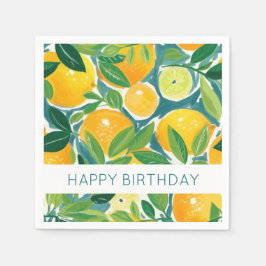 Guardanapo De Papel Artisan Citrus Fruit Lemon Orange Lime Colorful