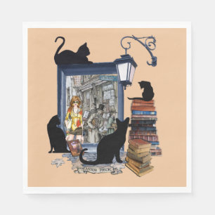 Guardanapo De Papel Artista holandês vintage e gatos pretos