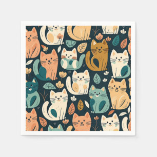 Guardanapo De Papel Artsy Cat Pattern Cute
