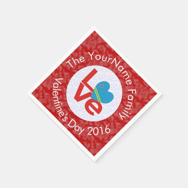 Guardanapo De Papel Aruban Flag Heart Red Love (Canto)