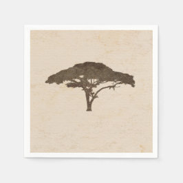 Guardanapo De Papel Árvore Acácia Safari Africano Casamento Vintage