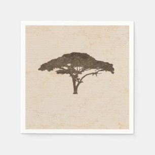 Guardanapo De Papel Árvore Acácia Safari Africano Casamento Vintage