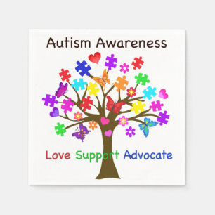 Guardanapo De Papel Árvore da consciência do autismo